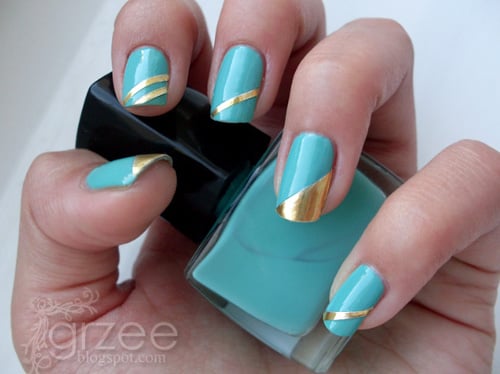 34 Amazing DIY Nail Art Ideas Using Scotch Tape (25)