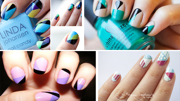 32 Amazing DIY Nail Art Ideas Using Scotch Tape - Scotch Tape, nails, diy