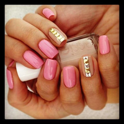Nail art with rhinestones, gems, pearls and studs  (13)