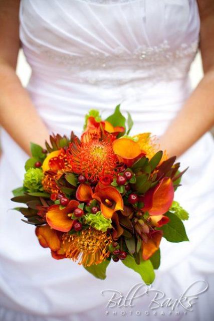 27 Romantic Fall Wedding Bouquets (14)