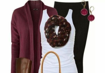 Perfect Fall Look: 23 Outfit Ideas in Burgundy Color - Outfit ideas, fall fashion, burgundy