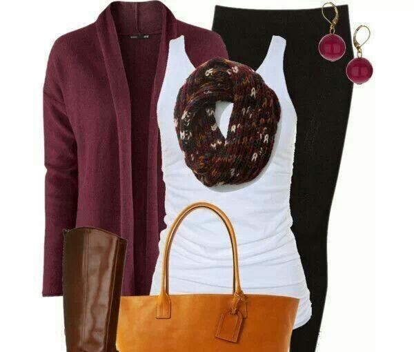 Perfect Fall Look: 23 Outfit Ideas in Burgundy Color - Outfit ideas, fall fashion, burgundy