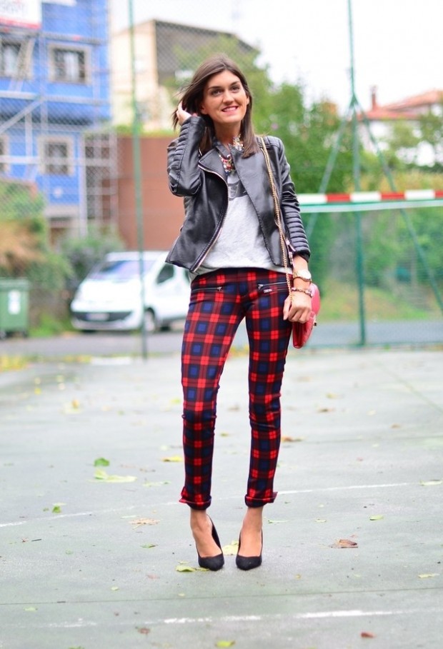 19 Cool Outfit Ideas with Leather Jackets (15)