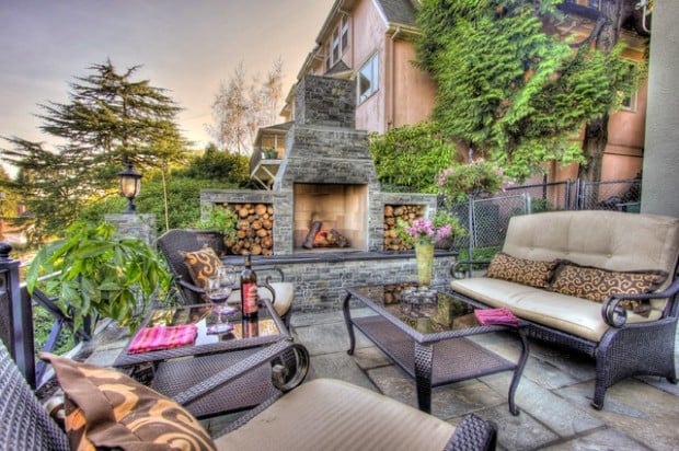 20 Spectacular Fireplaces Design Ideas for Your Outdoor Area (13)