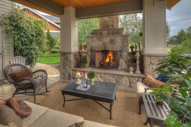 20 Spectacular Fireplaces Design Ideas for Your Outdoor Area (19)