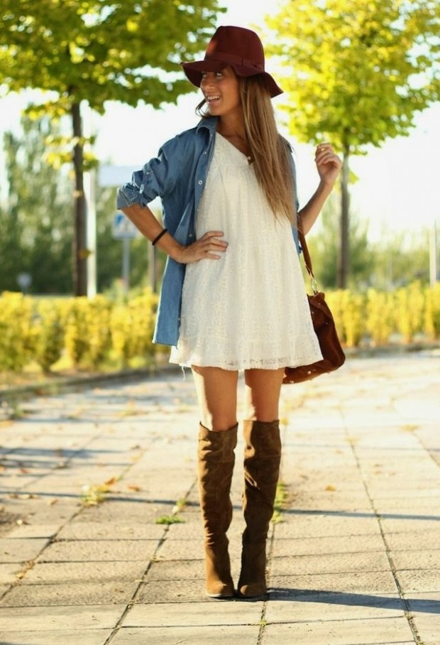 24 Gorgeous Ideas How to Wear Dress and Skirt in Cold Weather (7)