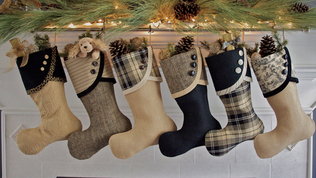 15 Cute and Creative Christmas Stocking Designs - winter, stocking, snow, santa, reindeer, personalized, holiday, deer, decoration, decor, Christmas tree, Christmas, burlap