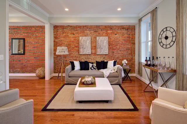 Brick Wall Design For Small Living Room