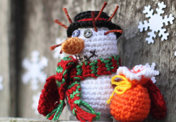 16 Cute Miniature Crochet Christmas Decorations - winter, vintage, tree, stocking, snowman, snow, season, santa, rocking horse, penguin, ornament, miniature, knitting, holiday, figurine, decorations, decor, crocheting, crocheted, crochet, cotton, Colorful, Christmas, angel