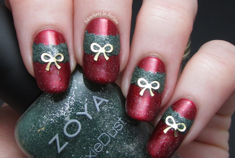 20 Sparkly and Glitter Nail Art Ideas in Christmas Spirit - nail art ideas, Nail Art, Glitter nails, Christmas nails