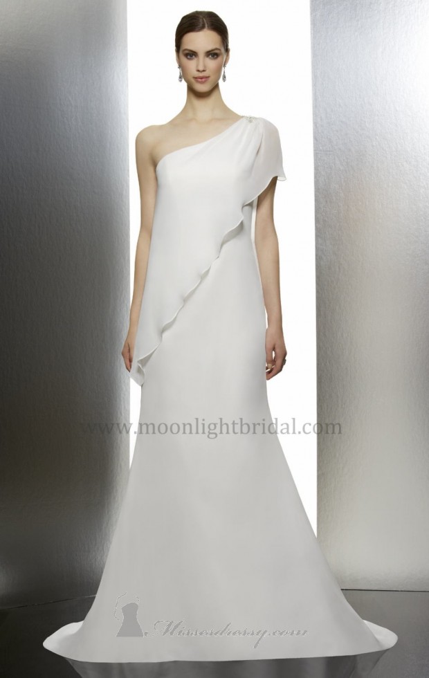 23 Elegant One Shoulder Wedding Dresses (22)