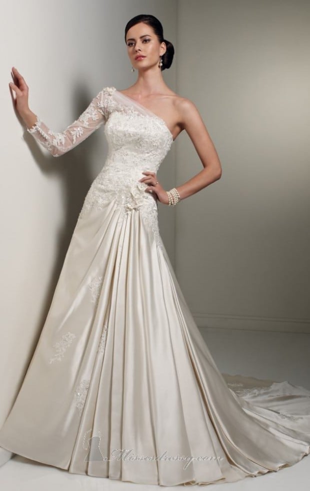 23 Elegant One Shoulder Wedding Dresses (23)