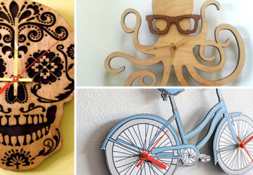26 Extremely Creative Handmade Wall Clocks - wooden, wall, vinyl, unique, time, retro, record, pink floyd, o'clock, numbers, number, music, hours, handmade, guns roses, creative, cottage, clock, chic, chevron, beatles, artist
