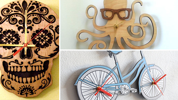26 Extremely Creative Handmade Wall Clocks - wooden, wall, vinyl, unique, time, retro, record, pink floyd, o'clock, numbers, number, music, hours, handmade, guns roses, creative, cottage, clock, chic, chevron, beatles, artist