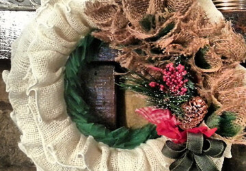 28 Fascinating Handmade Christmas Wreath Designs - wreath, winter, vintage, snowman, snow, season, santa claus, santa, personalized, merry, holly, holiday, handmade, festive, crochet, cold, Christmas, chevron, burlap, berry