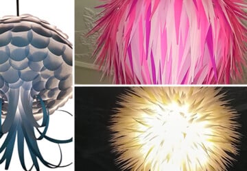 18 Outstandingly Creative Handmade Paper Lampshades - shade, Pink, paper, light, lantern, Lamp, jellyfish, hanging, handmade, handcut, Colorful, ceiling, artichoke