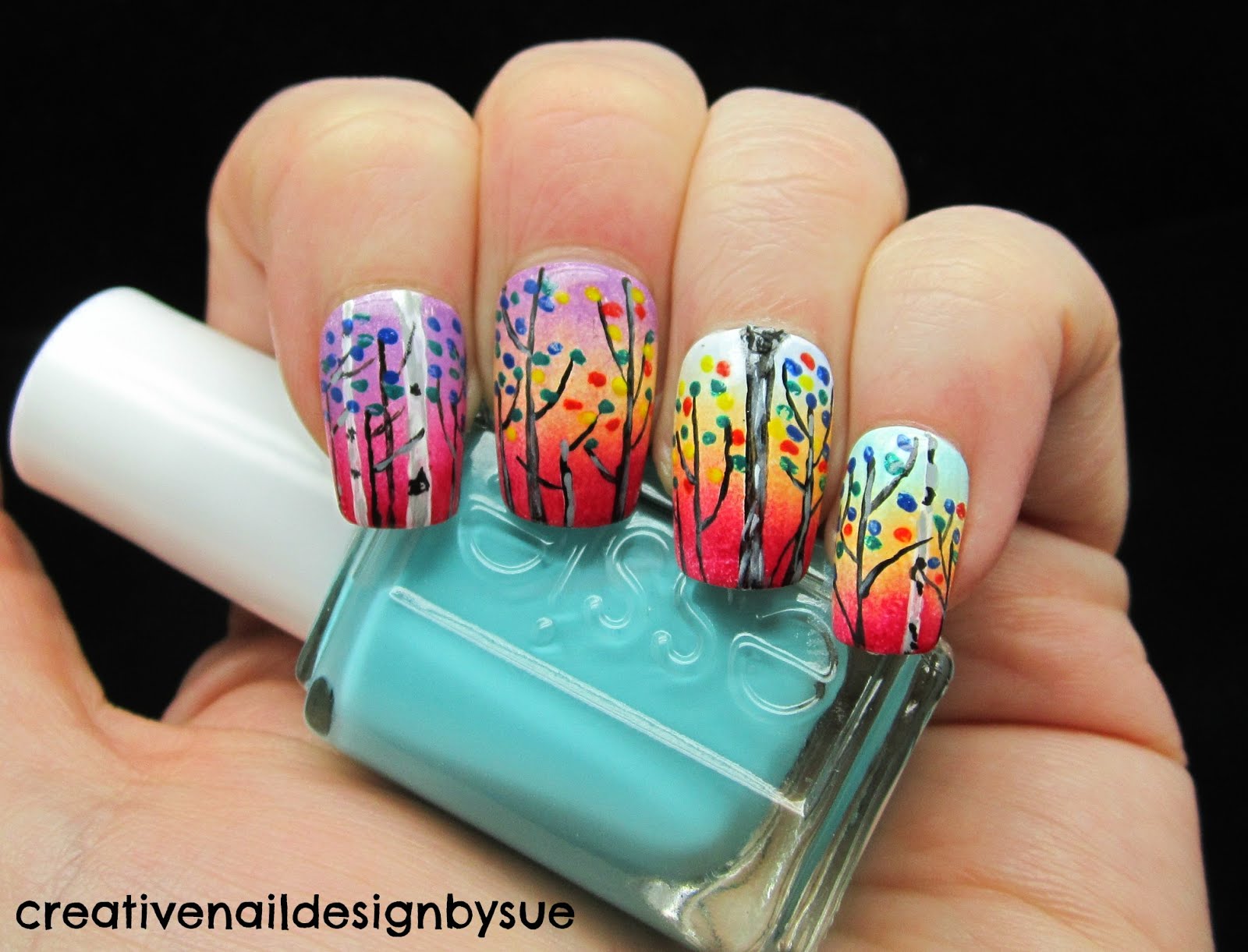 10. "Colorful Striped Nail Art Tutorial" - wide 5