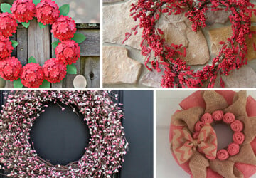 25 Outstandingly Cute Handmade Valentine's Wreath Designs - wreath, White, valentine's, valentine, ruffle, red, Pink, peace, mesh, love, hydrangea, hot, heart, hanger, hang, handmade, felt, door, deco, day, burlap