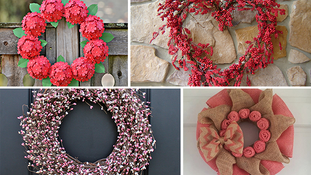 25 Outstandingly Cute Handmade Valentine's Wreath Designs - wreath, White, valentine's, valentine, ruffle, red, Pink, peace, mesh, love, hydrangea, hot, heart, hanger, hang, handmade, felt, door, deco, day, burlap