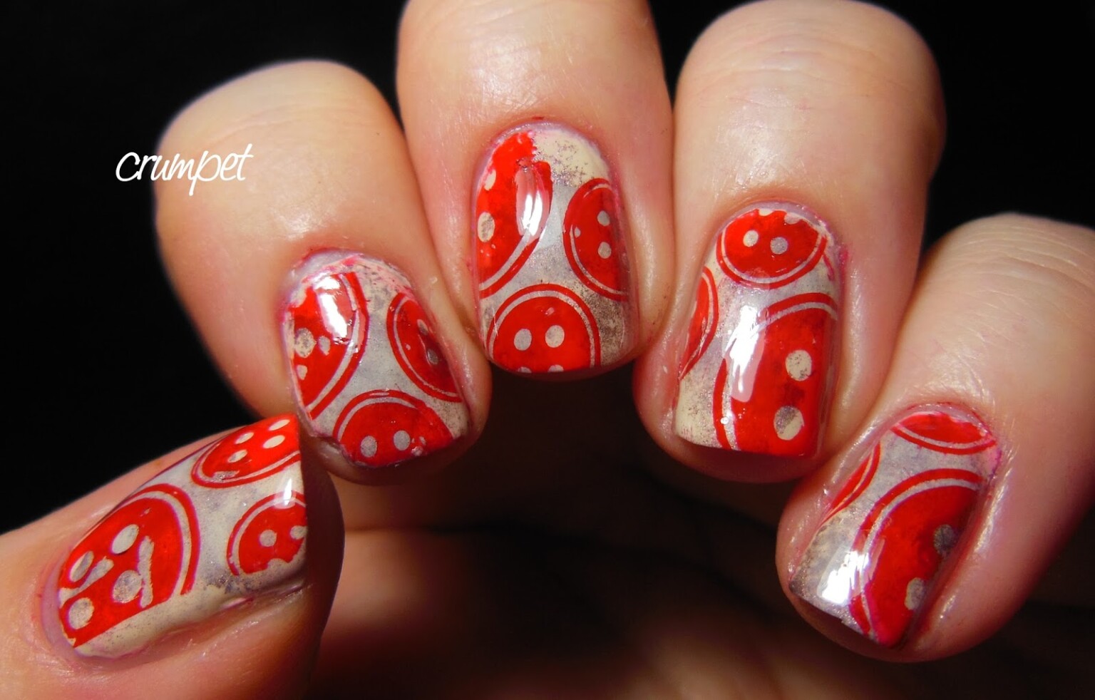 Vintage Nail Art in Red - wide 1