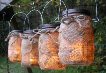 16 Decorative Handmade Outdoor Lighting Designs - yard, wine, upcycled, torch, tiki, tea, spring, solar, outdoor, night, mason, lights, lighting, light, jar, handmade, garden, decoration, dark, color, bottle