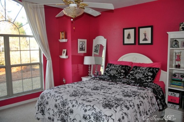 pink bedroom teenage walls amazing fuschia nest reveal bedrooms designs bed molly paint inspirations decor inspired colors welcome source fan
