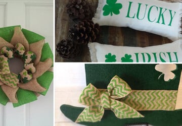 23 Inspiring Various Saint Patrick's Day Decorations - wreath, wood, St. Patrick's Day, spring, sign, shamrock, saint, primitive, Pillow, patrick, moss, luck, leprechaun, irish, holiday, hanging, handmade, green, decor, deco mesh, cover, chevron, burlap, bow