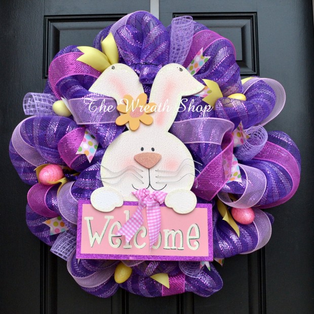 16 Cute Handmade Easter Wreath Ideas (10)