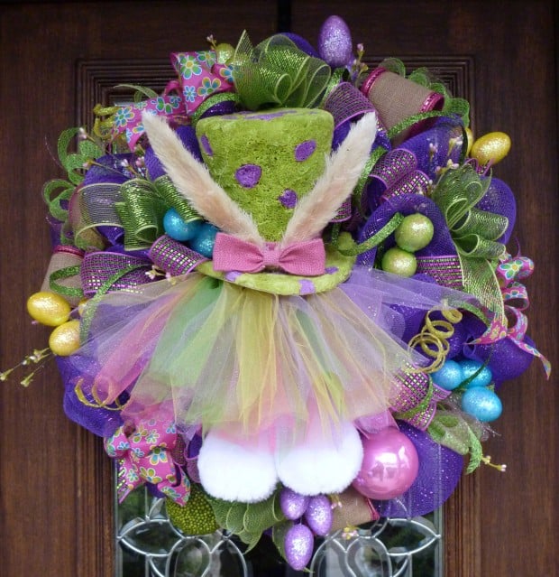 16 Cute Handmade Easter Wreath Ideas (6)