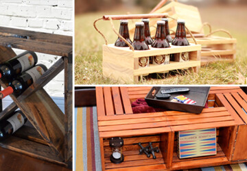 16 Handy DIY Projects From Old Wooden Crates - wooden, wine, table, shelves, shelf, rustic, rack, project, old, handy, handmade, handcrafted, glass, Easy, drawer, diy, desk, crate