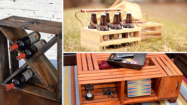 16 Handy DIY Projects From Old Wooden Crates - wooden, wine, table, shelves, shelf, rustic, rack, project, old, handy, handmade, handcrafted, glass, Easy, drawer, diy, desk, crate