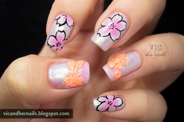Source: vicandhernails.blogspot.com 18 Colorful and Floral Ideas to Inspire Your Next Nail Design (1)