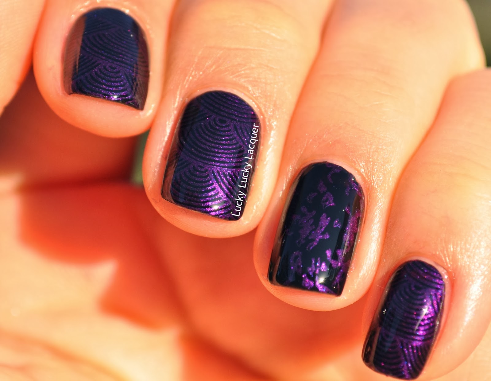 purple wedding nail design