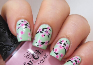 Collection of 23 Beautiful Floral Nail Art Ideas - spring nail art, nail art ideas, Nail Art, floral nail art, floral
