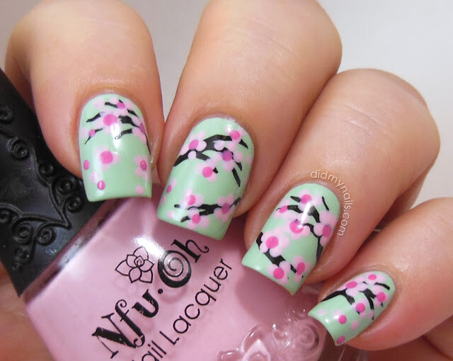Collection of 23 Beautiful Floral Nail Art Ideas - spring nail art, nail art ideas, Nail Art, floral nail art, floral
