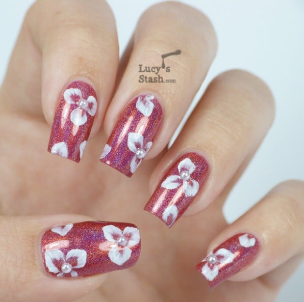 Collection of 23 Beautiful Floral Nail Art Ideas (21)
