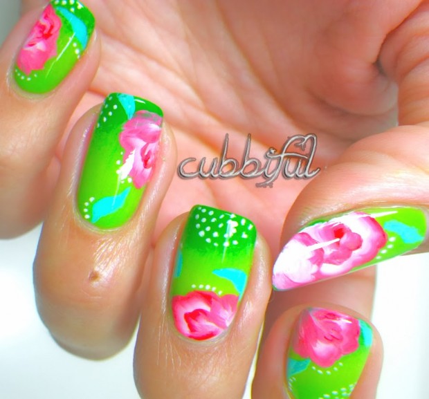 Collection of 23 Beautiful Floral Nail Art Ideas (6)