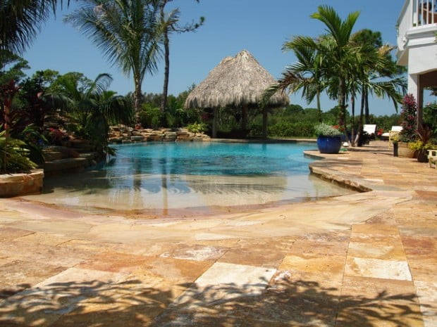 20 Divine Beach Entry Pool Design Ideas for Heaven in your Garden  (13)