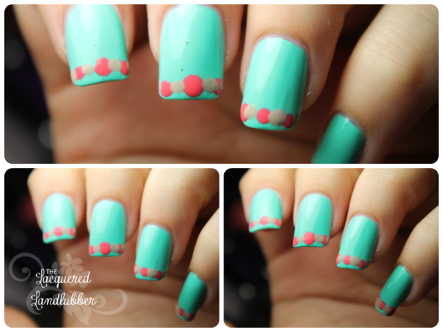 Mix of Turquoise and Coral Colors for Adorable Summer Nail Art