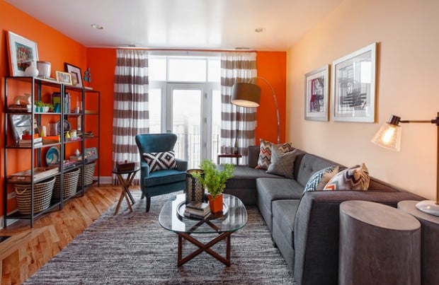 Orange Walls For Extraordinary Interior, Orange Decorating Ideas For Living Room