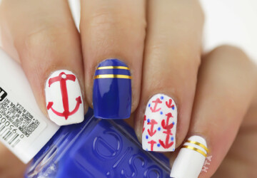 Nautical Nails: 16 Cute Nail Art Ideas - summer nail art, nautical nail art, nautical, Nail Art