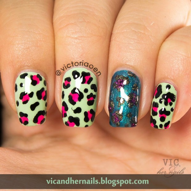 Source: vicandhernails.blogspot.com animal print nail art (1)