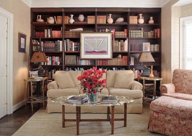 arrange bookshelves living room