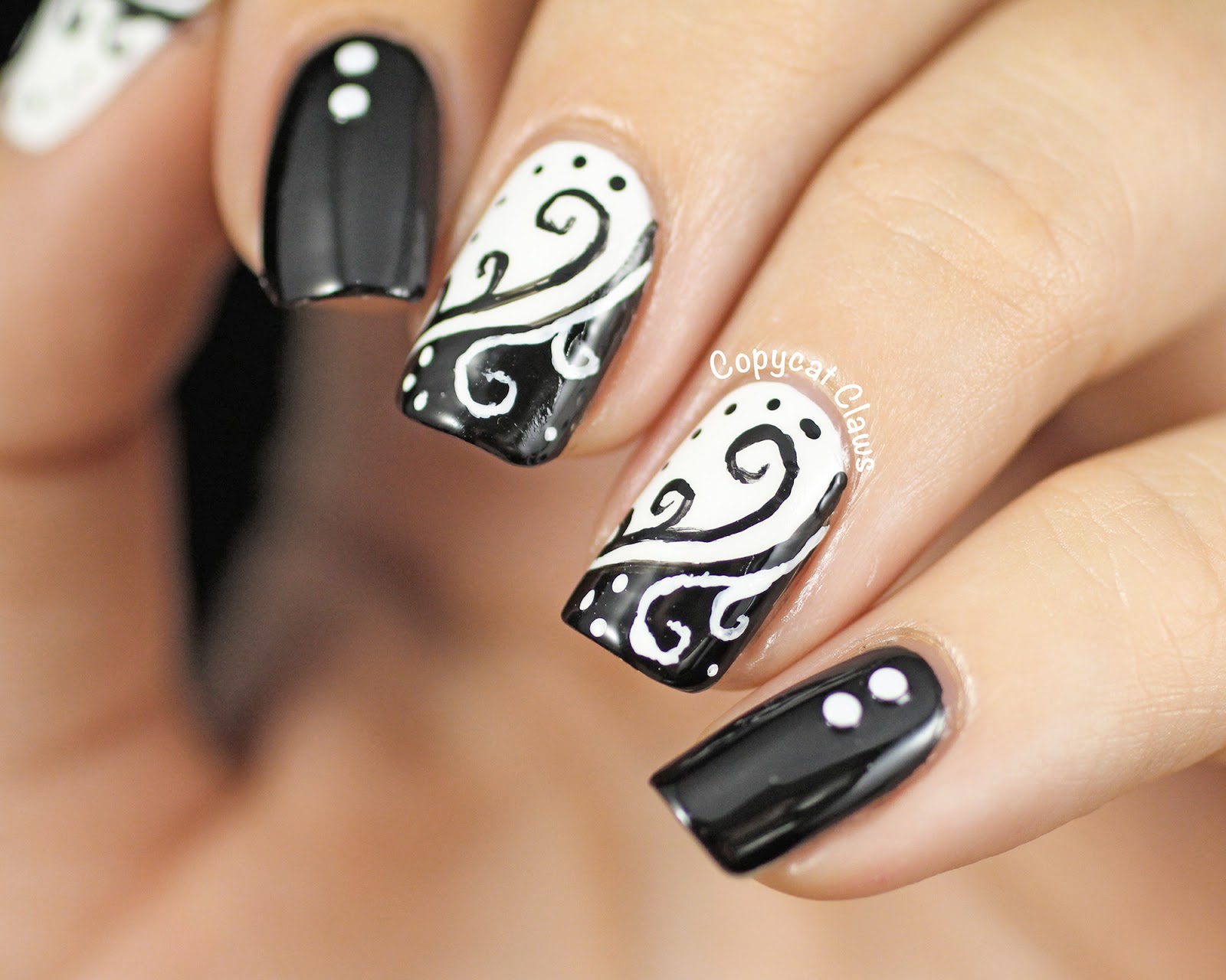Amazing Black and White Nail Designs-17 Unique Nail Art Ideas You Will Love