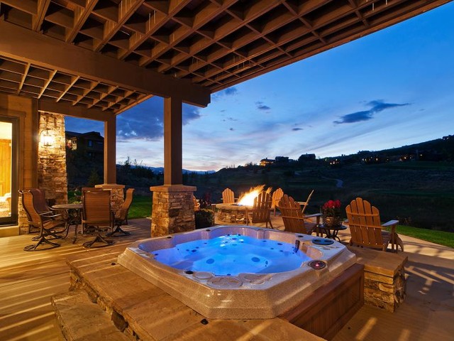 21 Landscaping Outdoor Living Spaces with Hot Tubs - outdoor living room, Most Unique Hot Tubs, Landscaping hot tub, landscape outdoors, landscape backyard, Hot Tubs, hot tub ideas