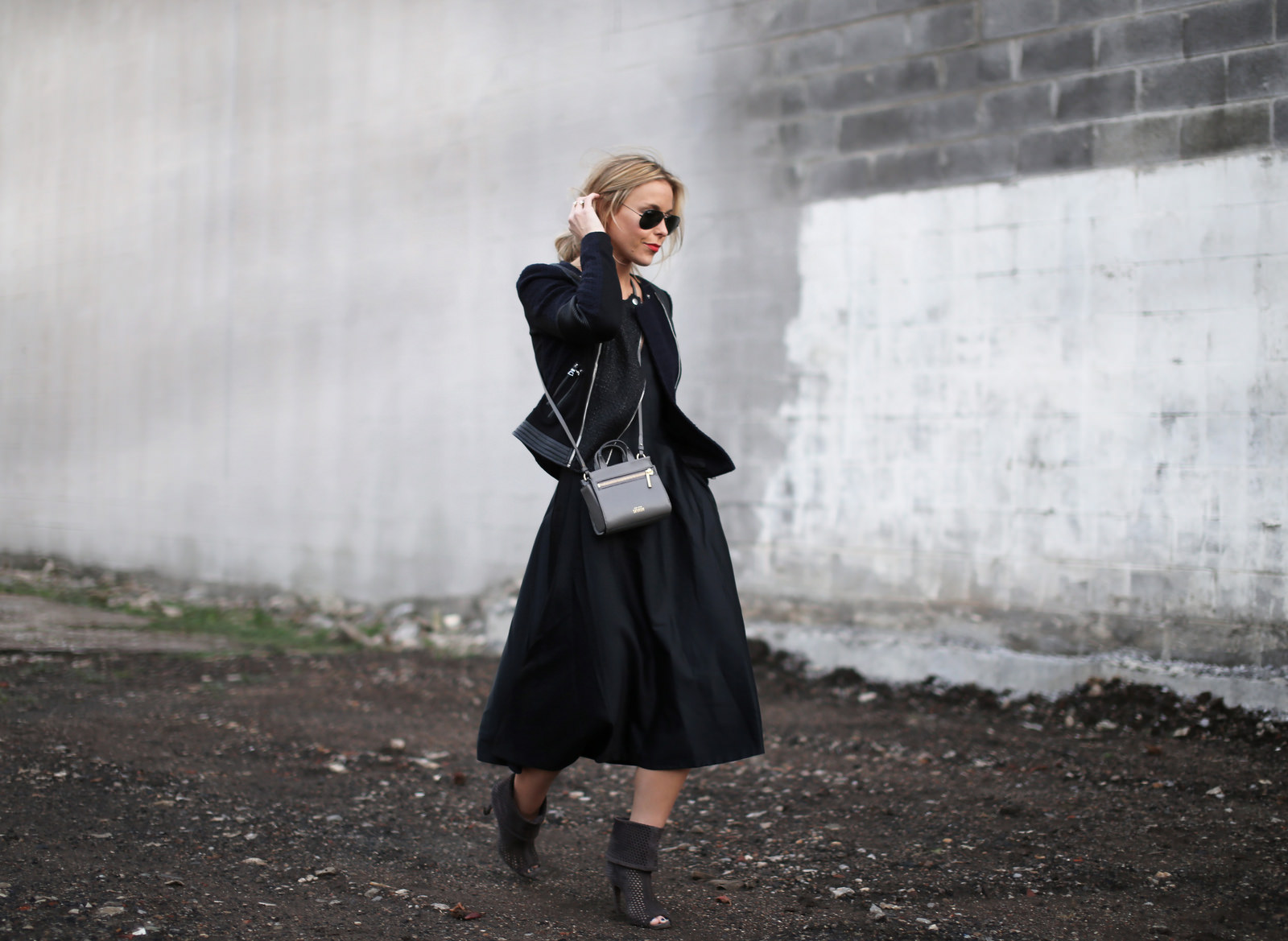 black monochromatic outfit