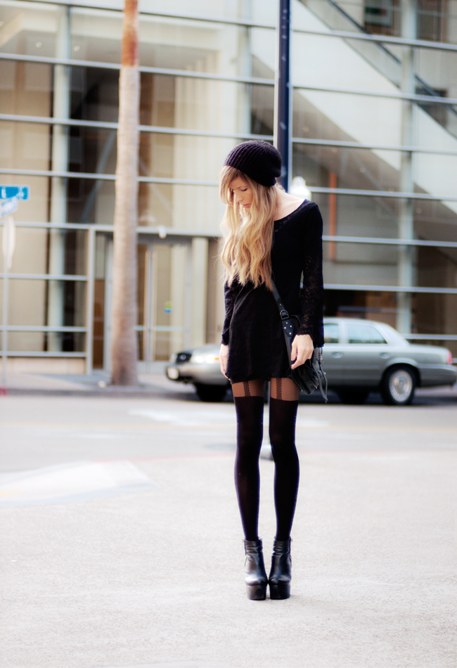 black monochromatic outfit