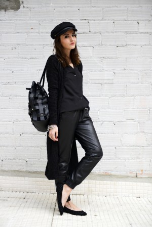 black monochromatic outfit