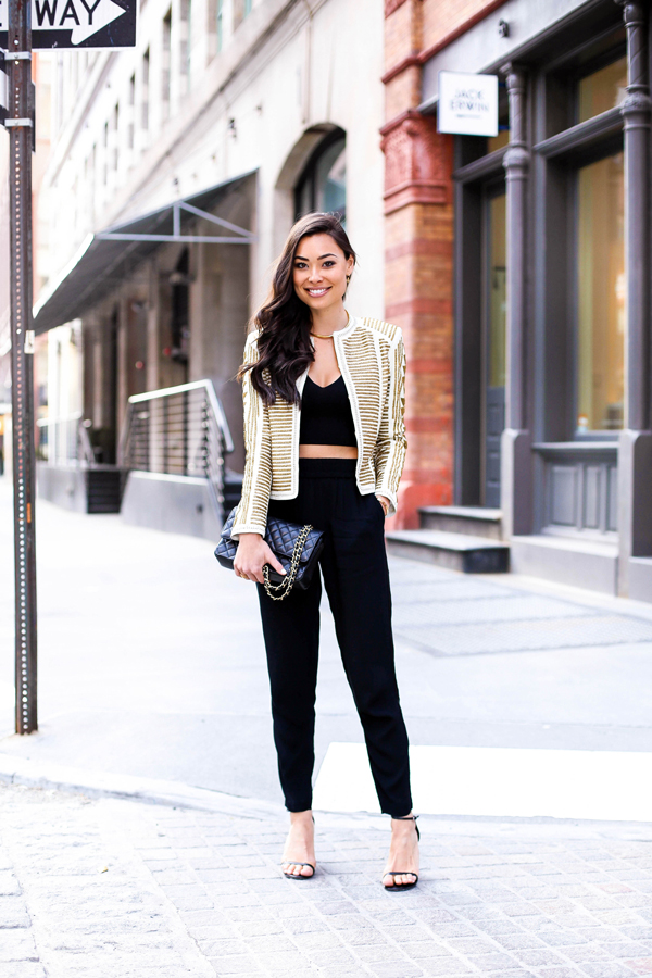 pants and crop top outfit