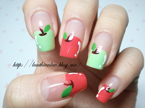 Cute Red Strawberry Apple Nail Stickers Nail Art Decal Waterproof Tip  Decoration | eBay